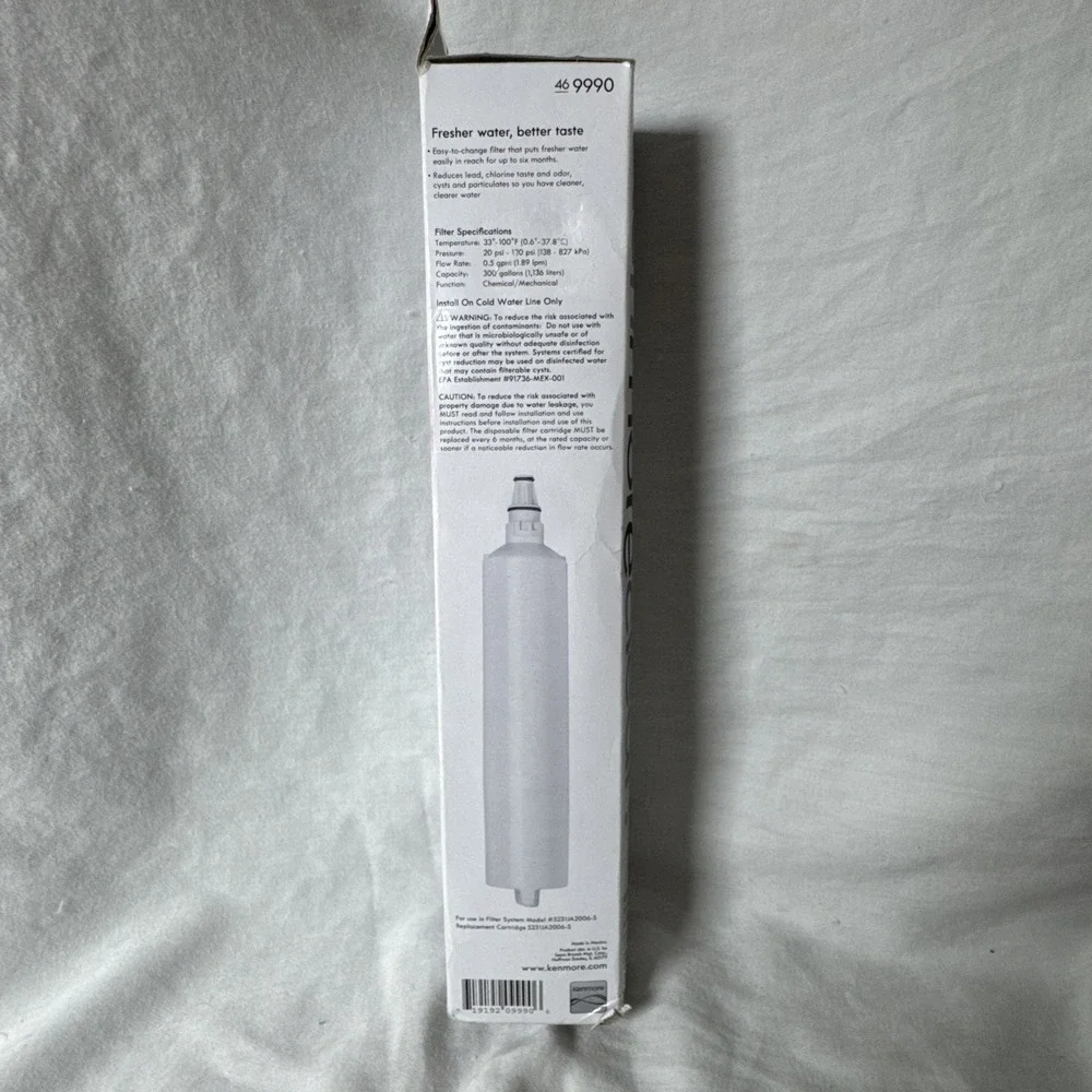 Kenmore Clear Premium Refrigerator Filter 46-9990 Model#5231JA2006A-S New SEALED